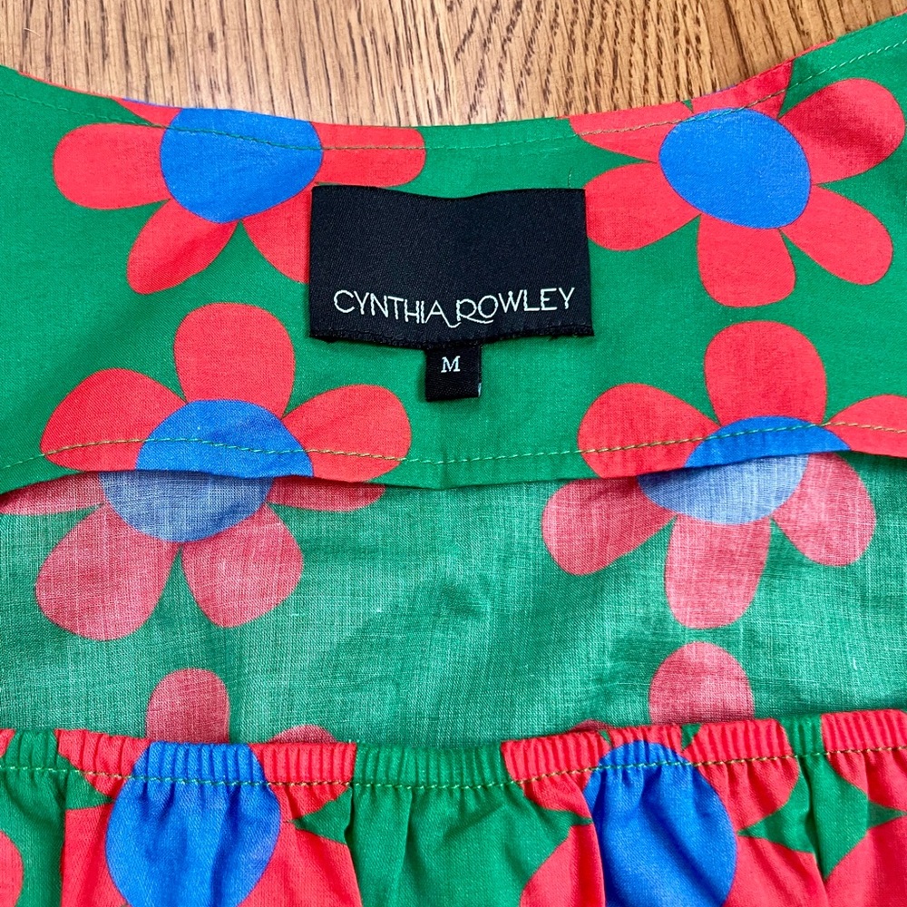 Cynthia Rowley Spencer Smocked Mini Ruffle Dress - Size M - Picture 6 of 7